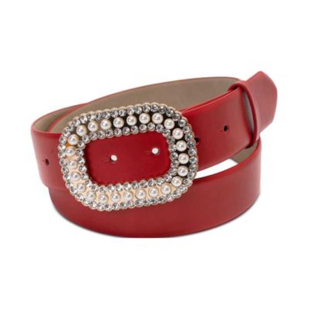 Imitation Pearl & Rhinestone Buckle Belt, 15G-164Belt001